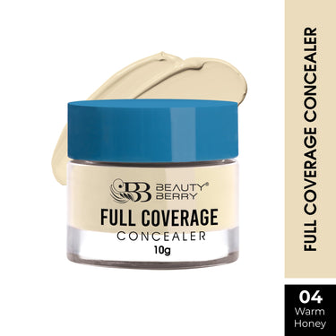 Beauty Berry Full Coverage Concealer, Easy to Blend, Ultra Lightweight & Long Lasting Concealer | Creamy Texture, Highly Pigmented, Waterproof Concealer for Face Makeup (WARM HONEY-04, 1)